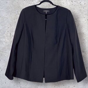 Talbots Plus Black Blazer Jacket Size 14W Lined Business Career Office Church